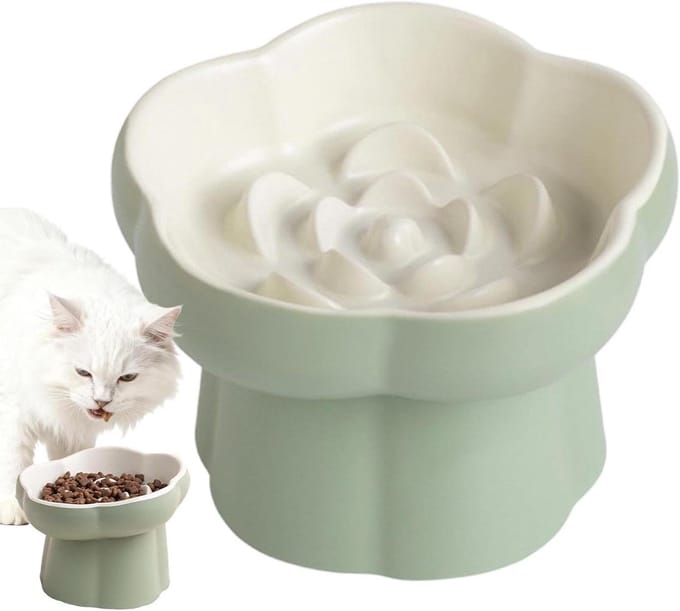 Katten Slow Feeder - Interactieve Puzzelbak - Gezond Eten Bevorderen - Keramisch Duurzaam Ontwerp