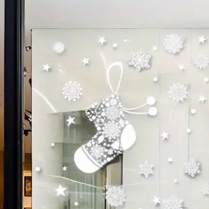 Raamstickers kerst | Kerst sok - Kerstversiering - Raamdecoratie feestdagen