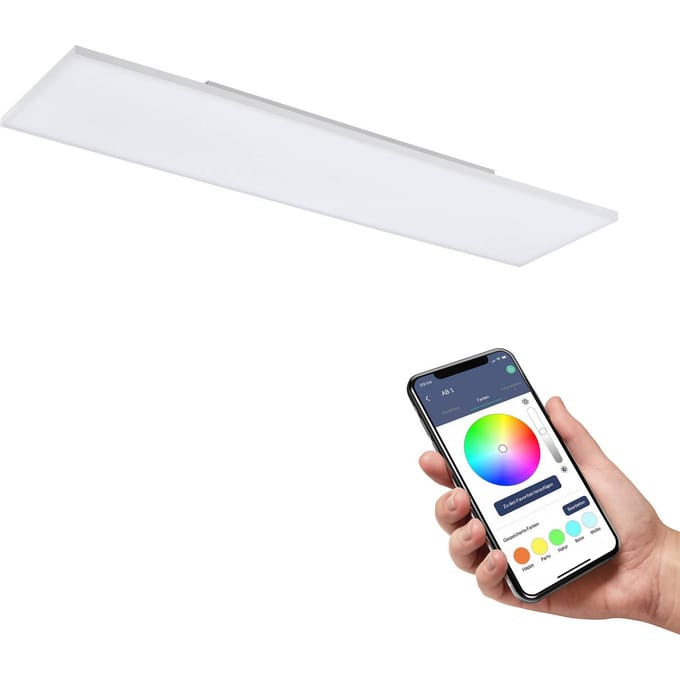 EGLO connect.z Turcona-Z Smart Plafondlamp - 120 cm - Wit - Instelbaar RGB & wit licht - Dimbaar - Zigbee