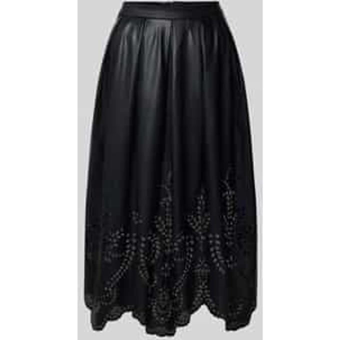 Midirok in leerlook met ritssluiting