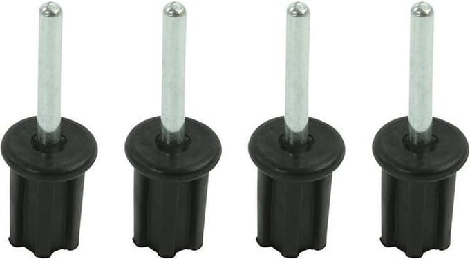 ProPlus Tentstokdop met pin - Ø 22 mm - 4 stuks - zwart/zilver