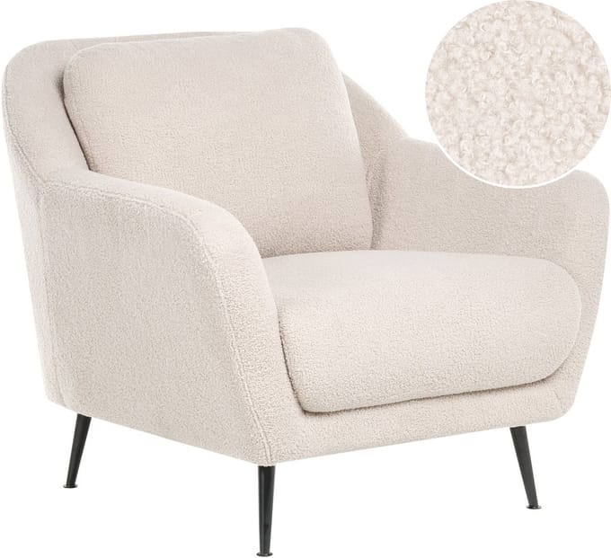 EIBY - Fauteuil - Beige - Bouclé