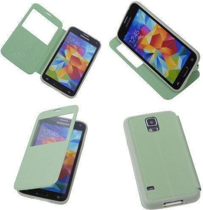 View Cover Groen Samsung Galaxy S5 Stand Case TPU Book-style