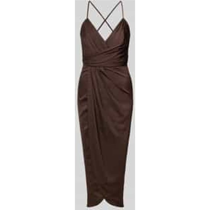 Cocktailjurk van satijn met wikkel-look