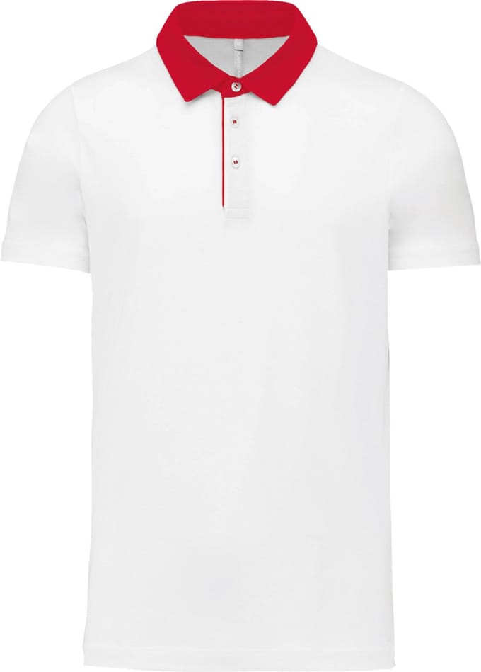 Kariban Tweekleurige herenpolo jersey K260 - White / Red - S