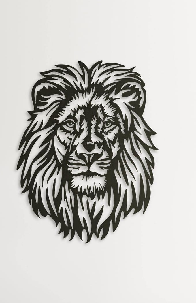 Wanddecoratie dieren | Leeuw - M (31x40cm)