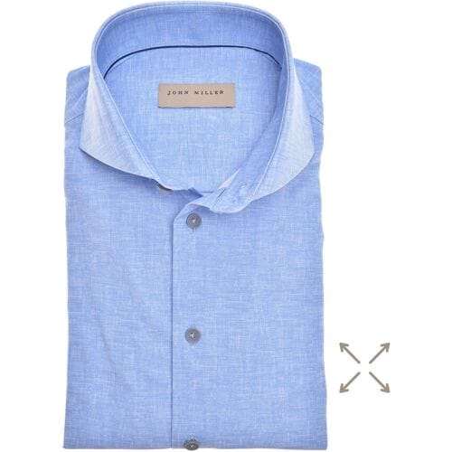 John Miller Overhemd Cutaway Collar Faux-Uni Hyperstretch Licht Blauw / male
