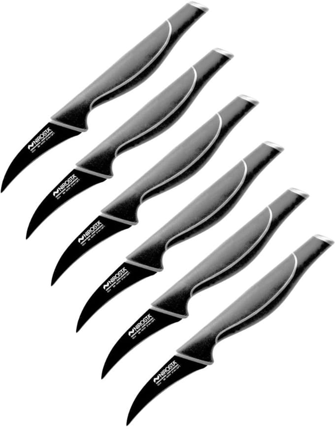 Set van 6 Officemesjes 19 cm Nirosta Black Edition