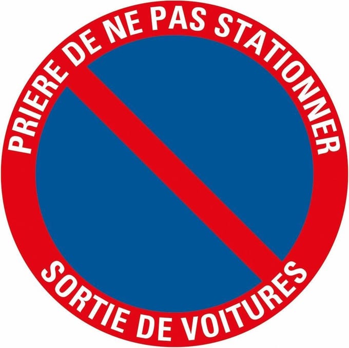 Pickup bord rond diameter 30 cm - Priere de ne pas stationner