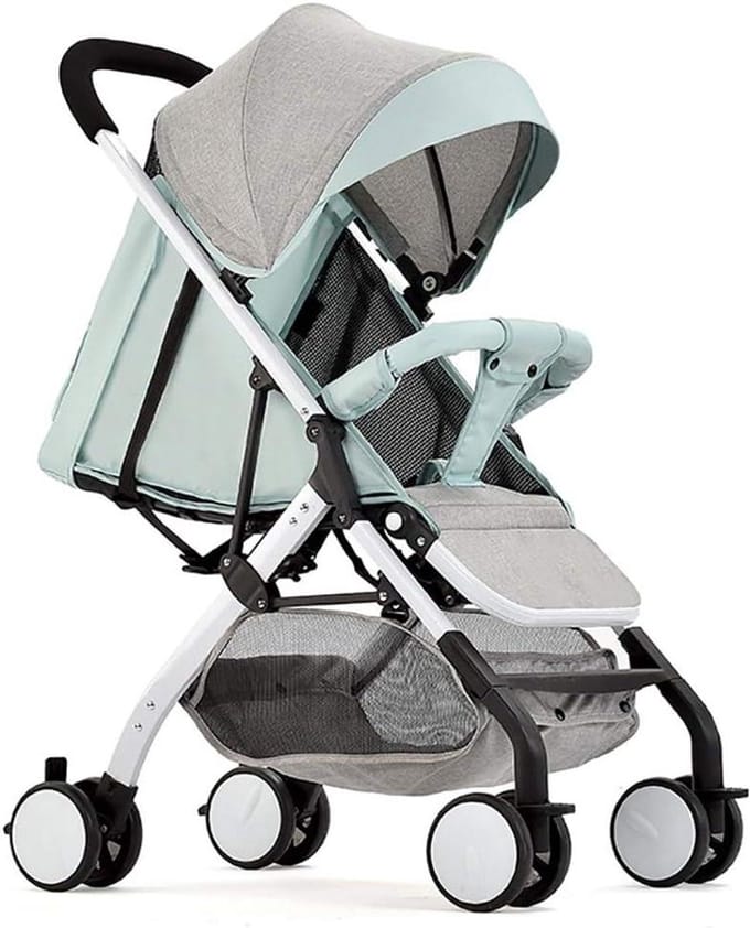 Kinderwagen - Buggy Pram - Reizen met baby - Opvouwbaar en compact - 5 kg - Grijs