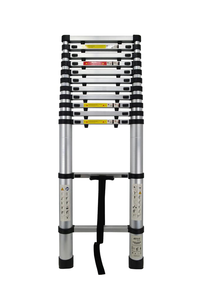 AWTOOLS AW23100 - Telescoopladder - 3,8m - 13 Treden - Aluminium