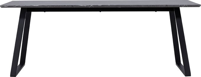 Malaga eetkamertafel marmer decor 90x200cm donkergrijs,zwart.