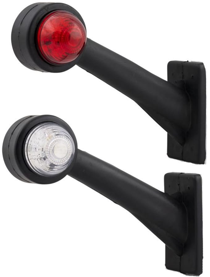 LED breedtelampen set rood/wit 16 cm L+R - TRAILERGEAR