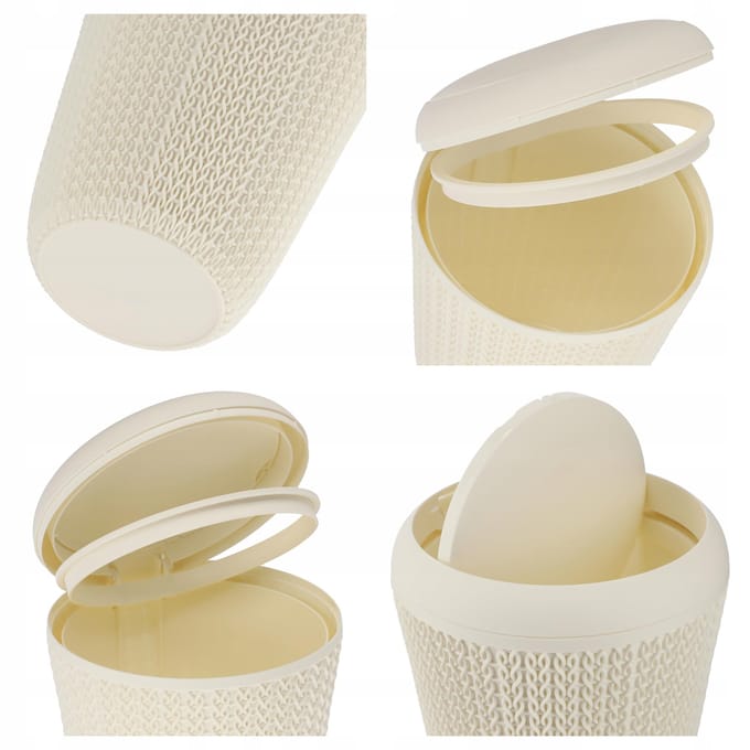 CURVER Badkamer Afvalbak Kantelbaar 6L Crème