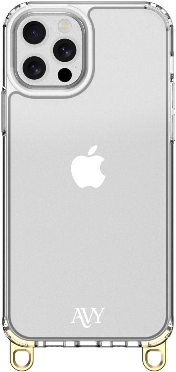 AVY Transparant Hoesje | Geschikt voor Apple iPhone 12 Pro Max | Clear Case | Haakjes voor koord
