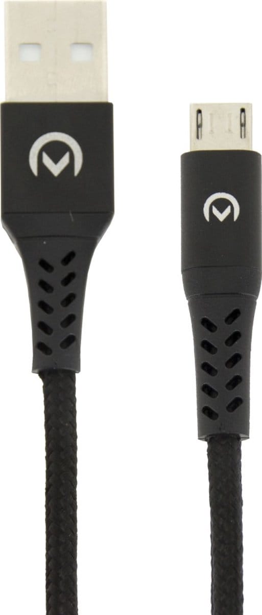 Mobilize Nylon Braided Charge/Sync Cable Micro USB 2.4A 20cm. Black