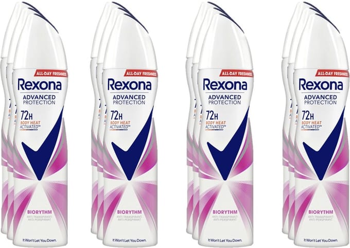 Rexona Deospray  Biorythm 150 ml - Voordeelverpakking 12 stuks