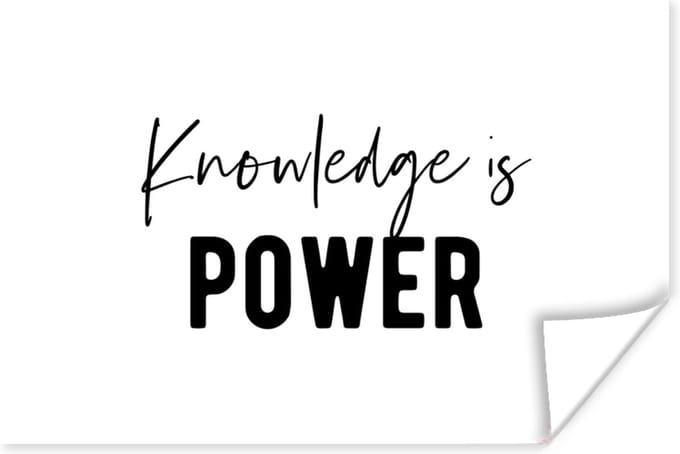 Poster Quotes - Kennis - Leren - Studenten - Studeren - 30x20 cm