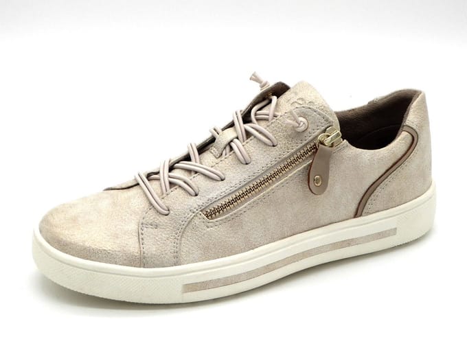 Jana Dames Sneaker - 23660-949 Beige/Goud - Wijdte H - Maat 39