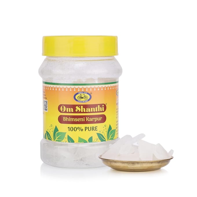 Cycle Pure Om Shanthi Bhimseni Kamfer Tabletten 100g Pak Voor Puja Meditatie Diffusers En Langdurige Goddelijke Aroma Ervaring yellow