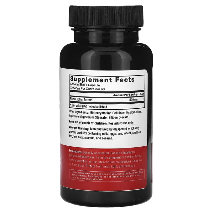 Pollenextract, 500 mg, 60 plantaardige capsules