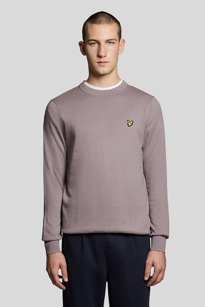 Lyle & Scott Cotton Merino Crew Neck Jumper Gull Grey Größe: XL | Pullover Outlet | Herren | Grau