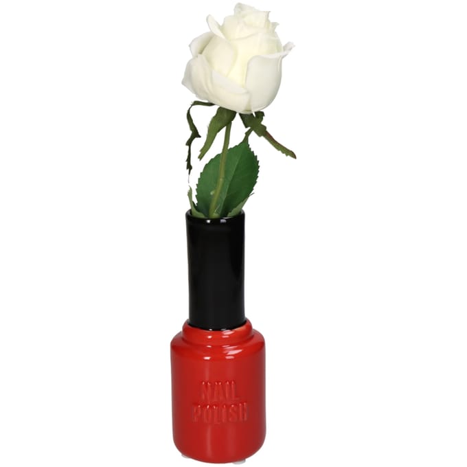 Vaas nagellak rood aardewerk decoratie modern design.