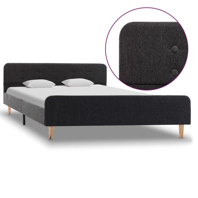 vidaXL - Bedframe - jute - donkergrijs - 160x200 - cm