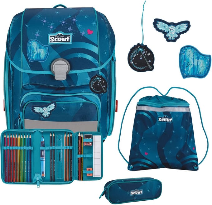 Scout Schooltas LED Genius Set 4-delig Heaven Donkerblauw