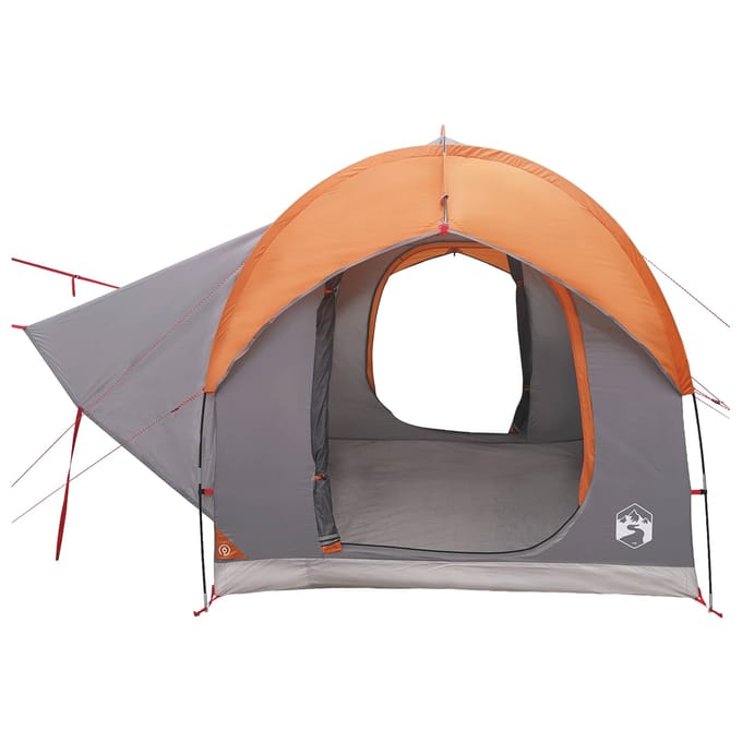 vidaXL - Auto - Tent - Grijs - en - Oranje - 3-persoons - Polyester - en - Staal