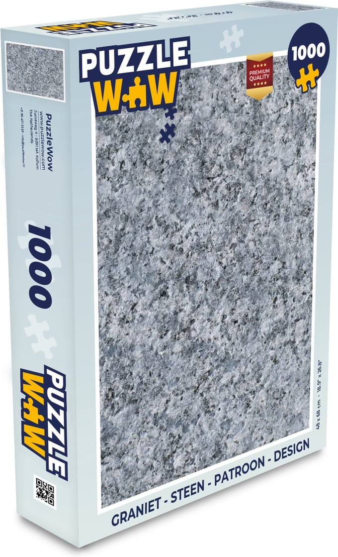 Puzzel Graniet - Steen - Patroon - Design - Grijs - Legpuzzel - Puzzel 1000 stukjes volwassenen