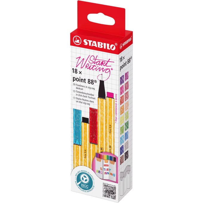 STABILO point 88 - Fineliner - Zig Zag Etui Met 18 Verschillende Kleuren