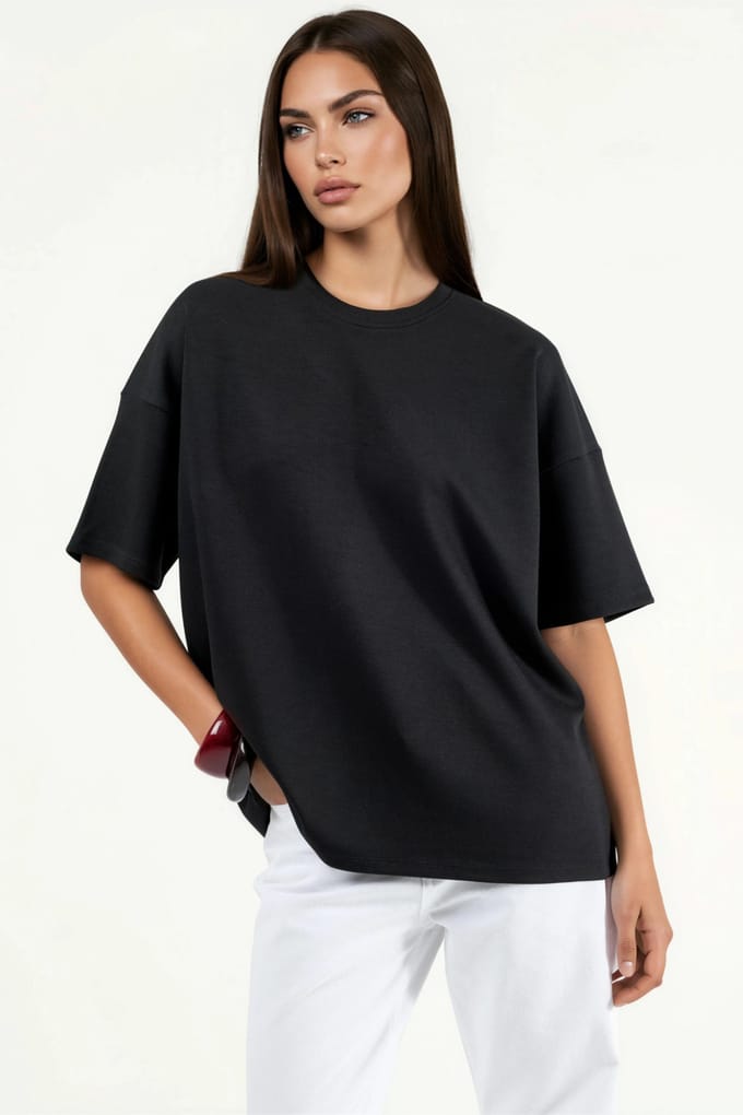 Oversized Crew Neck Modal Touch Gebreide T-Shirt