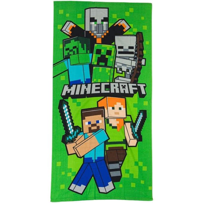 Minecraft groen strandlaken 70 x 140 cm