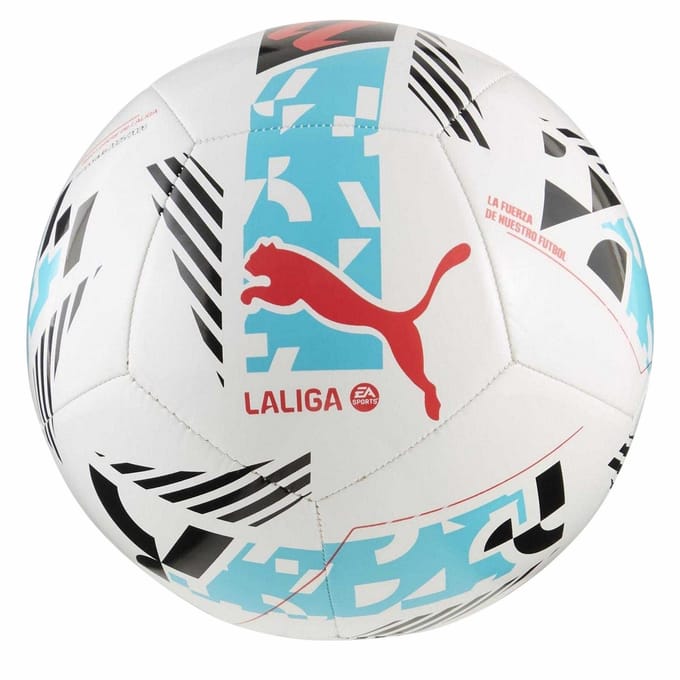 Puma Unisex Volwassen Orbita LaLiga 1 Leren Wedstrijdvoetbal (Wit/blauw)
