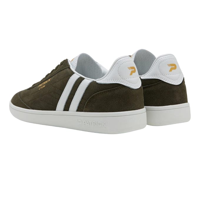 Patrick Mens Lyon Suède Cupsole Sneakers (Olijf/Wit)