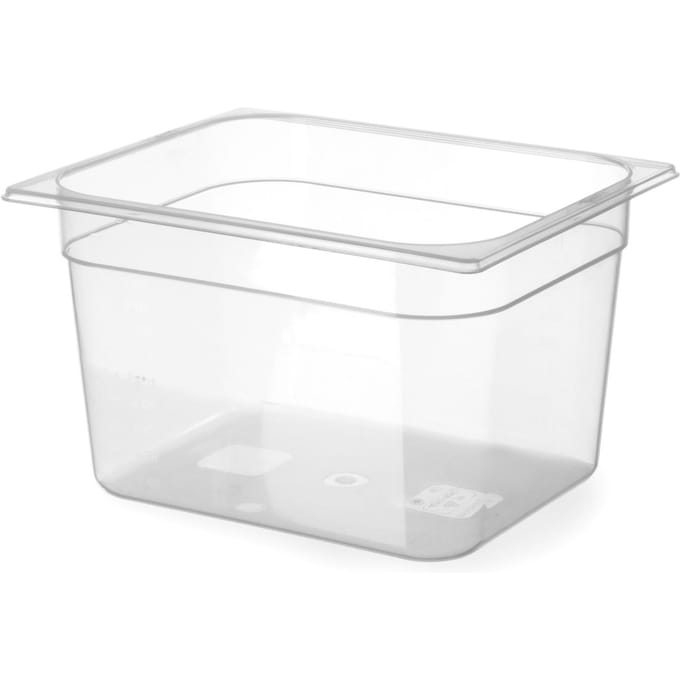 HENDI GN-container 1/2 – Polypropyleen – 6,5L – Temperatuurbestendig – Transparant – 325x265x100 mm