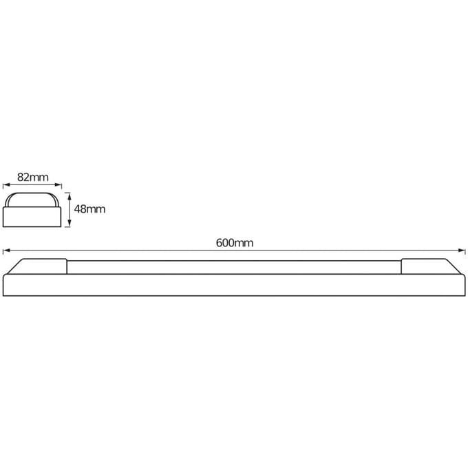 OSRAM LED lichtbalk 600mm, 25W, 3000K, warm wit, 2300lm, stalen behuizing, polycarbonaat diffuser, IP20 voor plafond- en wandmontage