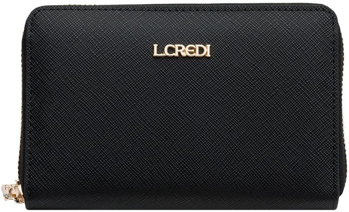 L.CREDI Portemonnee Poema Zip Around Wallet Black Zwart