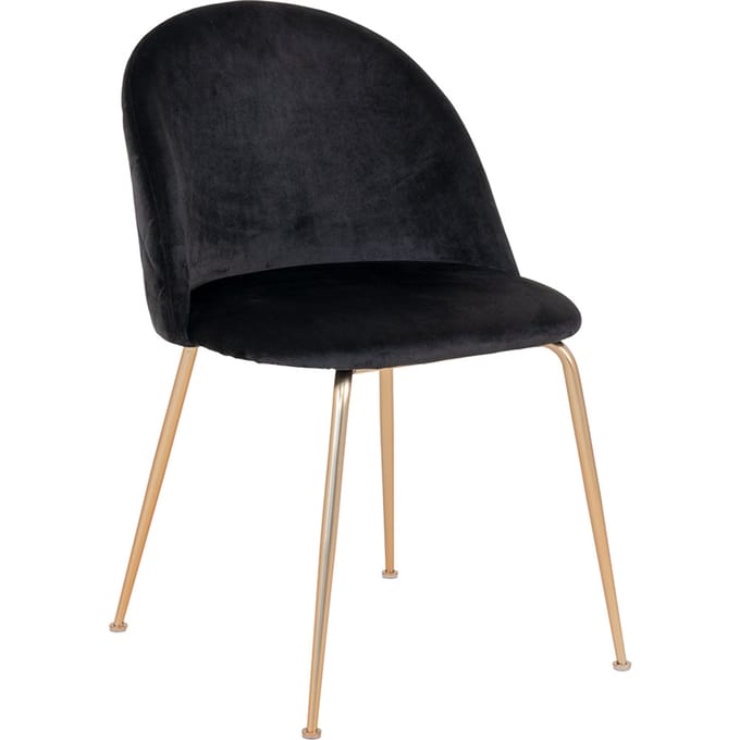 House Collection Velvet Eetkamerstoel Stina Gold Zwart