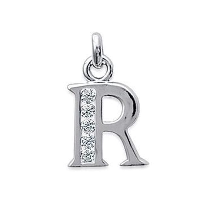 Blinx Jewels Zilveren Hanger Letter R Steentjes