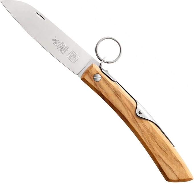 Robert Herder IBEX – Zakmes – Inklapbaar – Lemmet 100 mm – RVS – Heft Olijfhout
