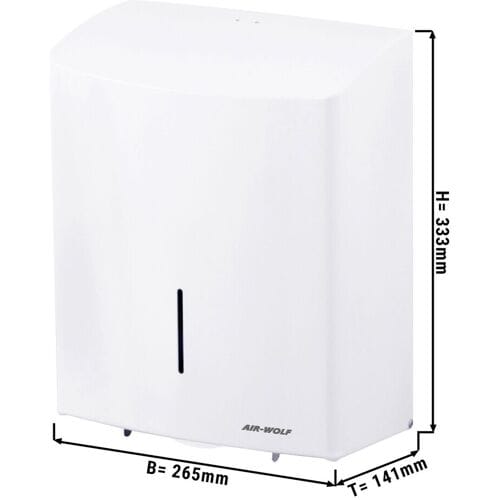 AIR-WOLF Duplex papierroldispenser - voor 3 huishoudelijke rollen of 1 grote rol - RVS - Wit Wit