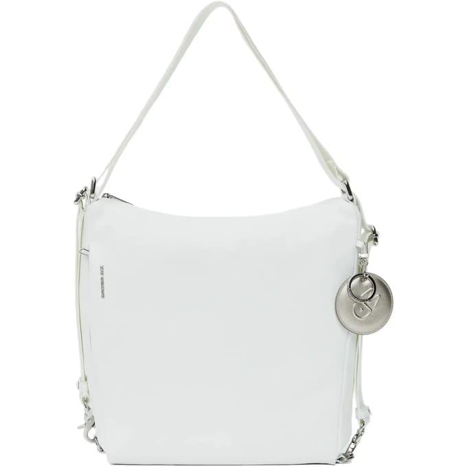 MANDARINA DUCK Leren schoudertas rugzak Mellow Leather Shoulderbag Blanc wit