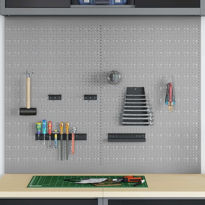 vidaXL - Gereedschapswand - 2 - st - Grijs - 100 - x - 1 - x - 80 - cm - Staal