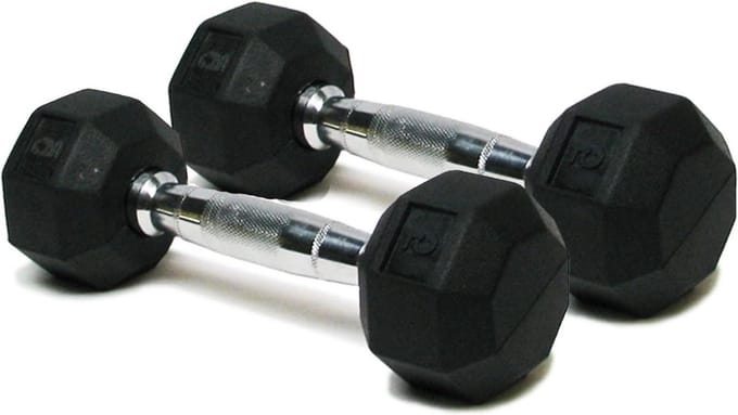 Rubberen gecoate handgewichten - Multifunctionele kleurgecodeerde halter voor krachttraining (set van 2) - 5 lbs