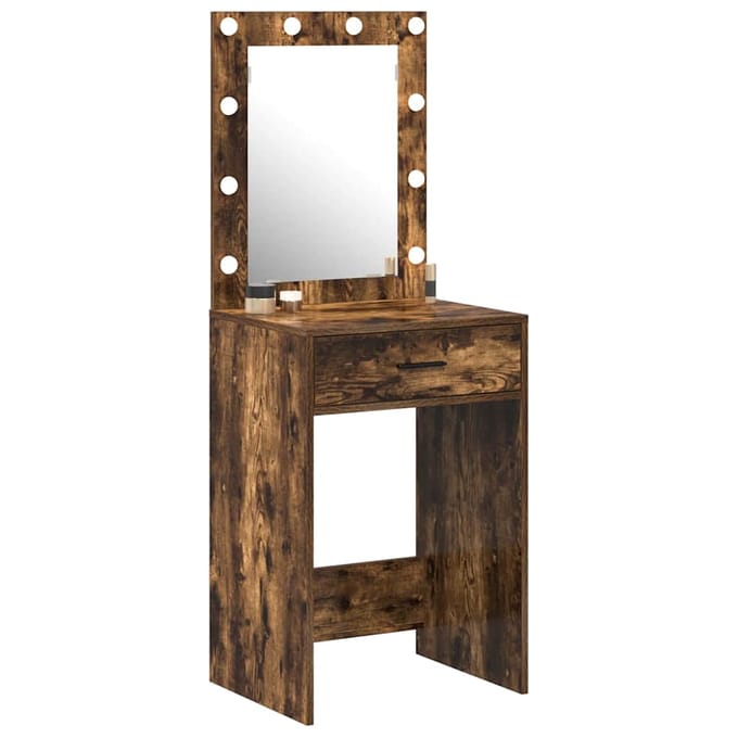 vidaXL - Kaptafel - Rook - Eiken - 50 - x - 41 - x - 135 - cm - Bewerkt - hout