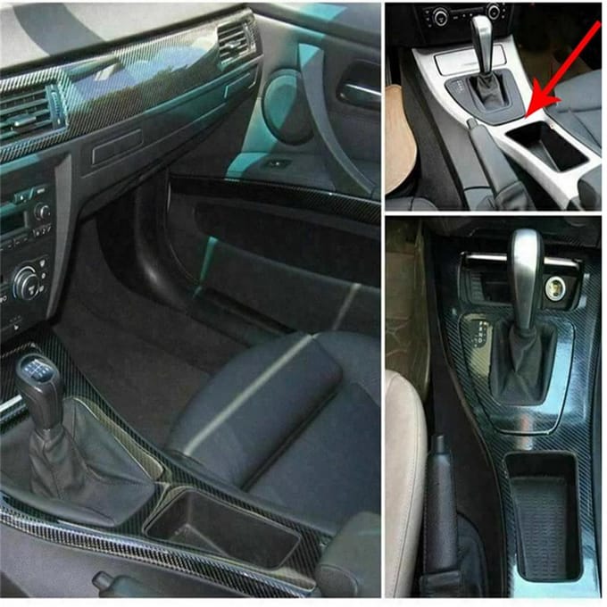5D Auto Interieur Glanzende Koolstofvezel Wrap Trim Voor BMW E90 E92 E93 2005-2012 black