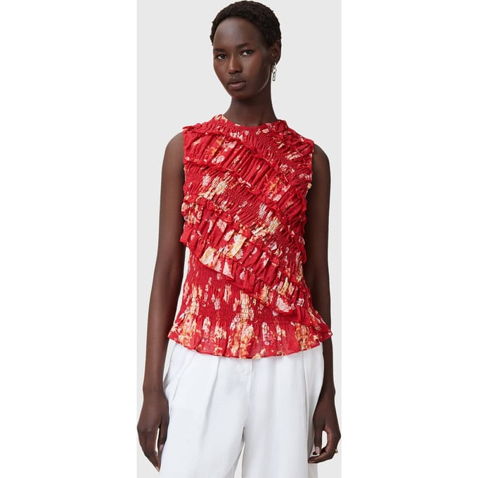 AllSaints Nysa Top Armada Red Maat: 8 | Blouses Outlet | Dames | Rood