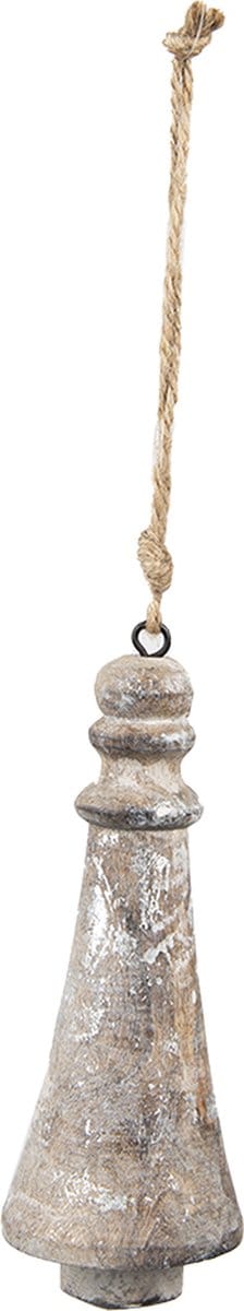 Clayre & Eef Kersthanger Ø 6x16 cm Zilverkleurig Hout